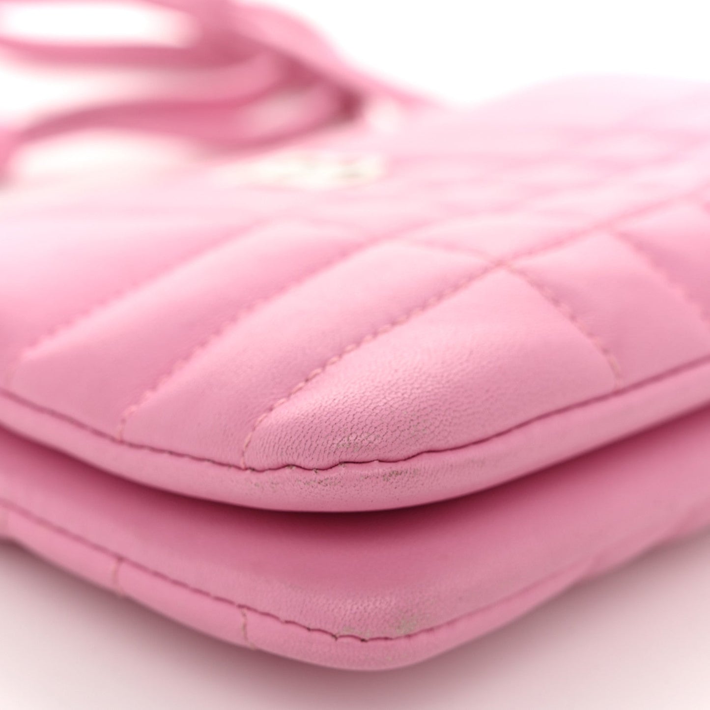 Lambskin Quilted Lola Double Pouch Crossbody Primrose Pink