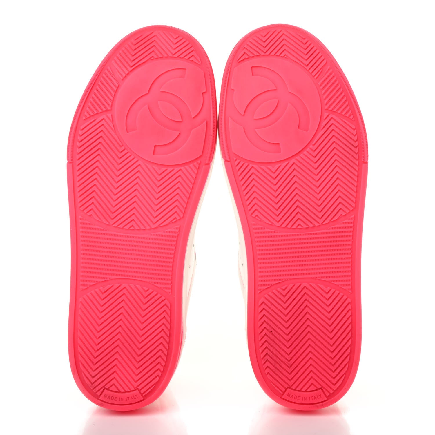 Chanel Calfskin Womens Logo Sneakers 38.5 White Pink 5 of 8