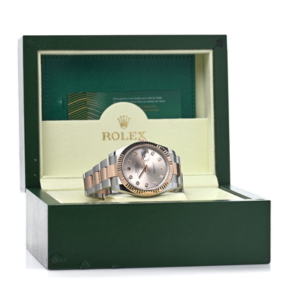 Rolex Stainless Steel 18K Everose Gold Diamond 41mm Oyster Perpetual Datejust Watch Silver 126331 5 of 5