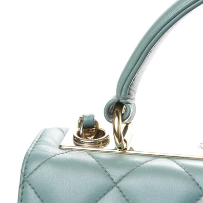 Chanel Lambskin Quilted Small Trendy CC Flap Dual Handle Bag Light Green 18 of 21