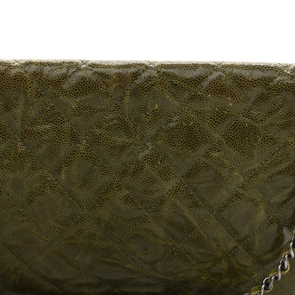 Chanel Crumpled Grained Calfskin Jumbo CC Crave Flap Green 12 of 13