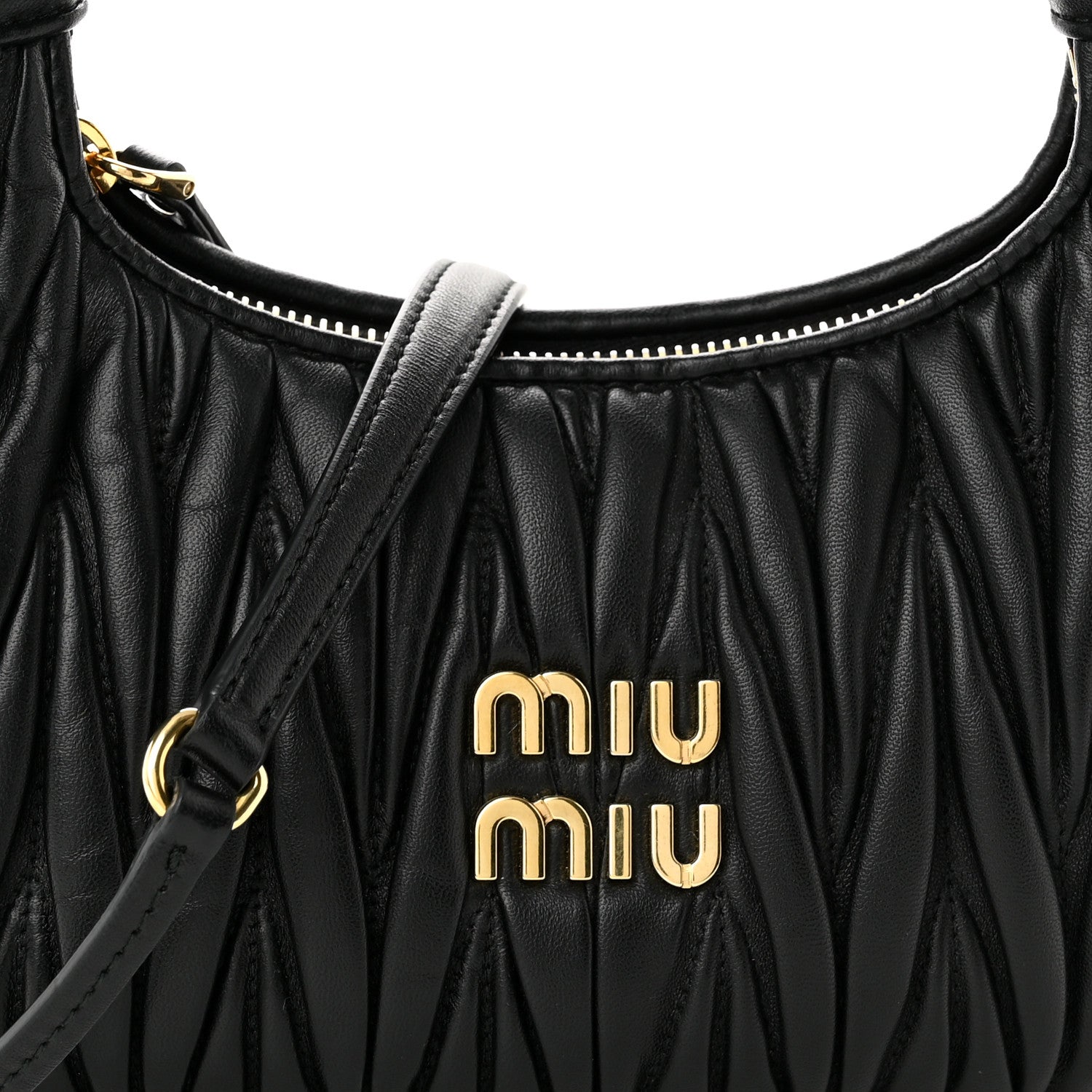 Miu Miu Nappa Matelasse Small Wander Hobo Black 6 of 8
