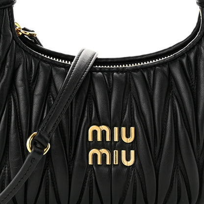 Miu Miu Nappa Matelasse Small Wander Hobo Black 6 of 8
