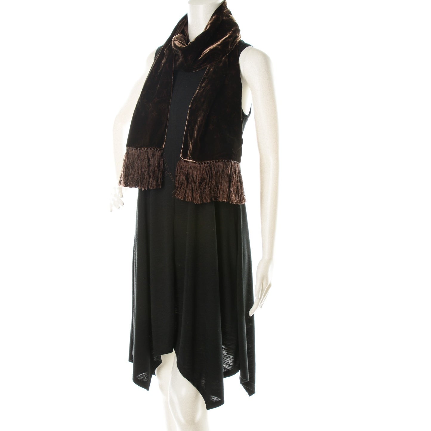 Monogram Velours Long Scarf Marron