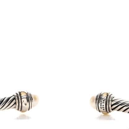 David Yurman Sterling Silver 14K Yellow Gold Pearl 5mm Cable Classics Bracelet 3 of 3