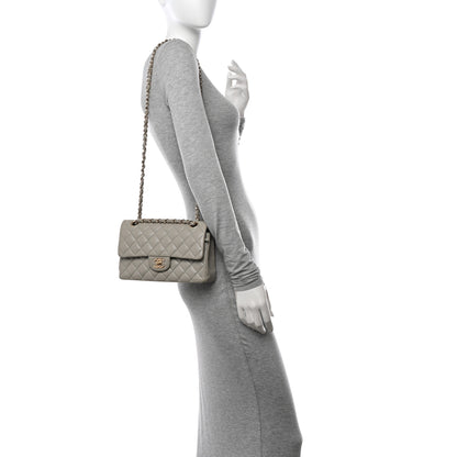 Chanel Lambskin Quilted Small Double Flap Light Grey 3 of 10