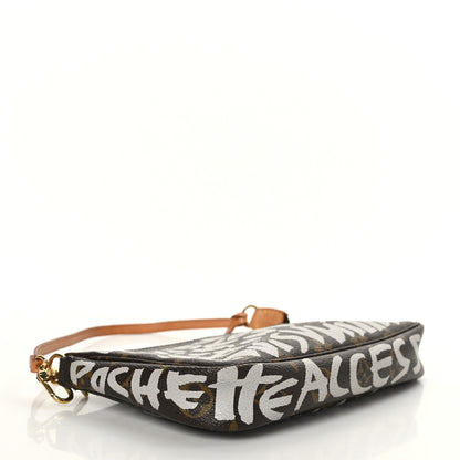 Louis Vuitton Monogram Graffiti Pochette Accessories Silver 4 of 9