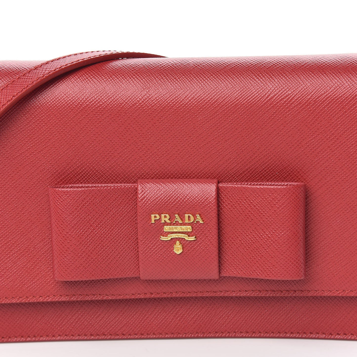 Saffiano Fiocco Bow Flap Wallet Fuoco