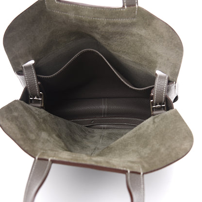 Hermes Taurillon Clemence Halzan 31 GM Etain 5 of 8