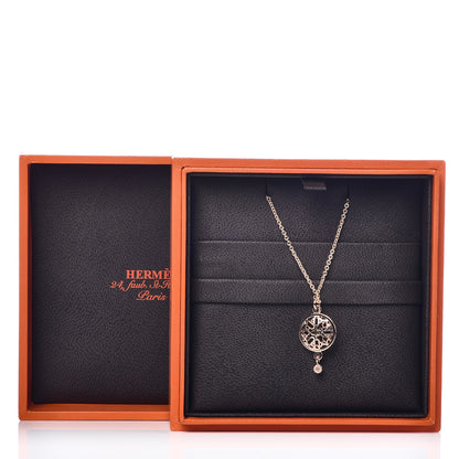 Hermes 18K Rose Gold Diamond Chaine D'Ancre Passerelle Pendant Necklace 6 of 6