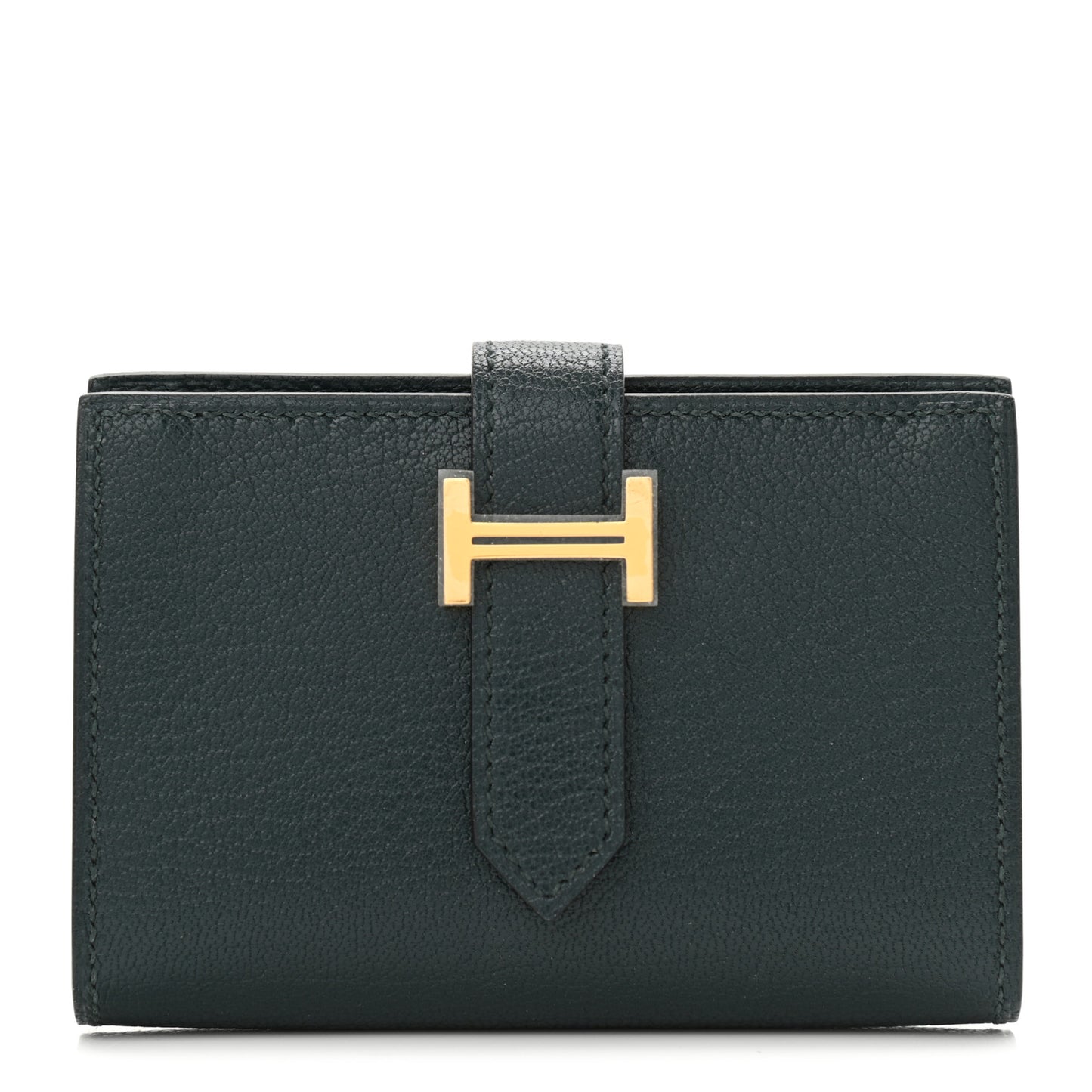 Chevre Mysore Mini Bearn Wallet Vert Cypress