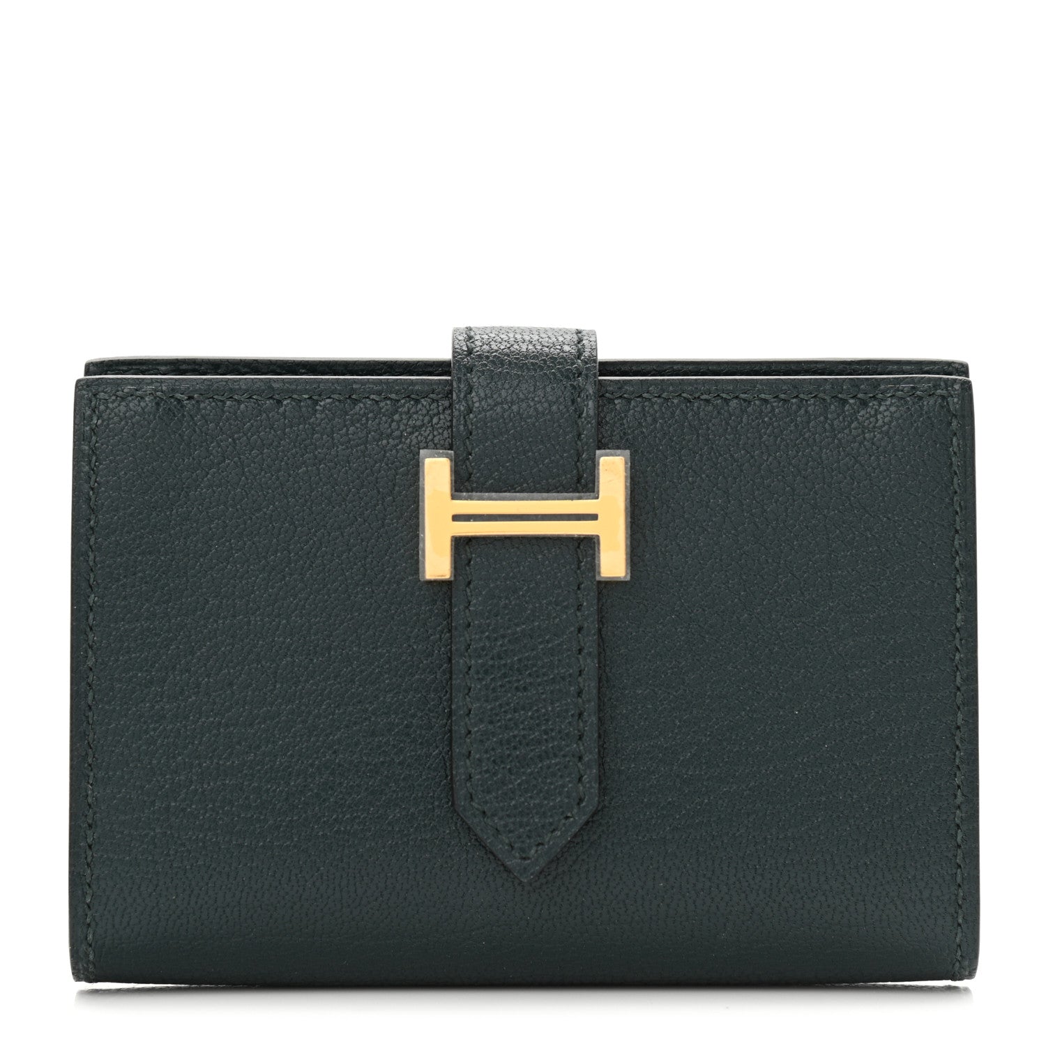 Hermes Chevre Mysore Mini Bearn Wallet Vert Cypress 1 of 8