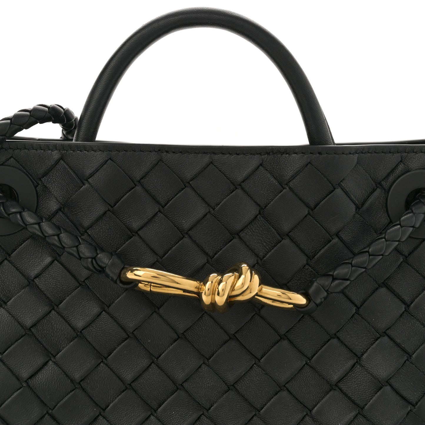 Nappa Intrecciato Small Andiamo Shoulder Bag Black