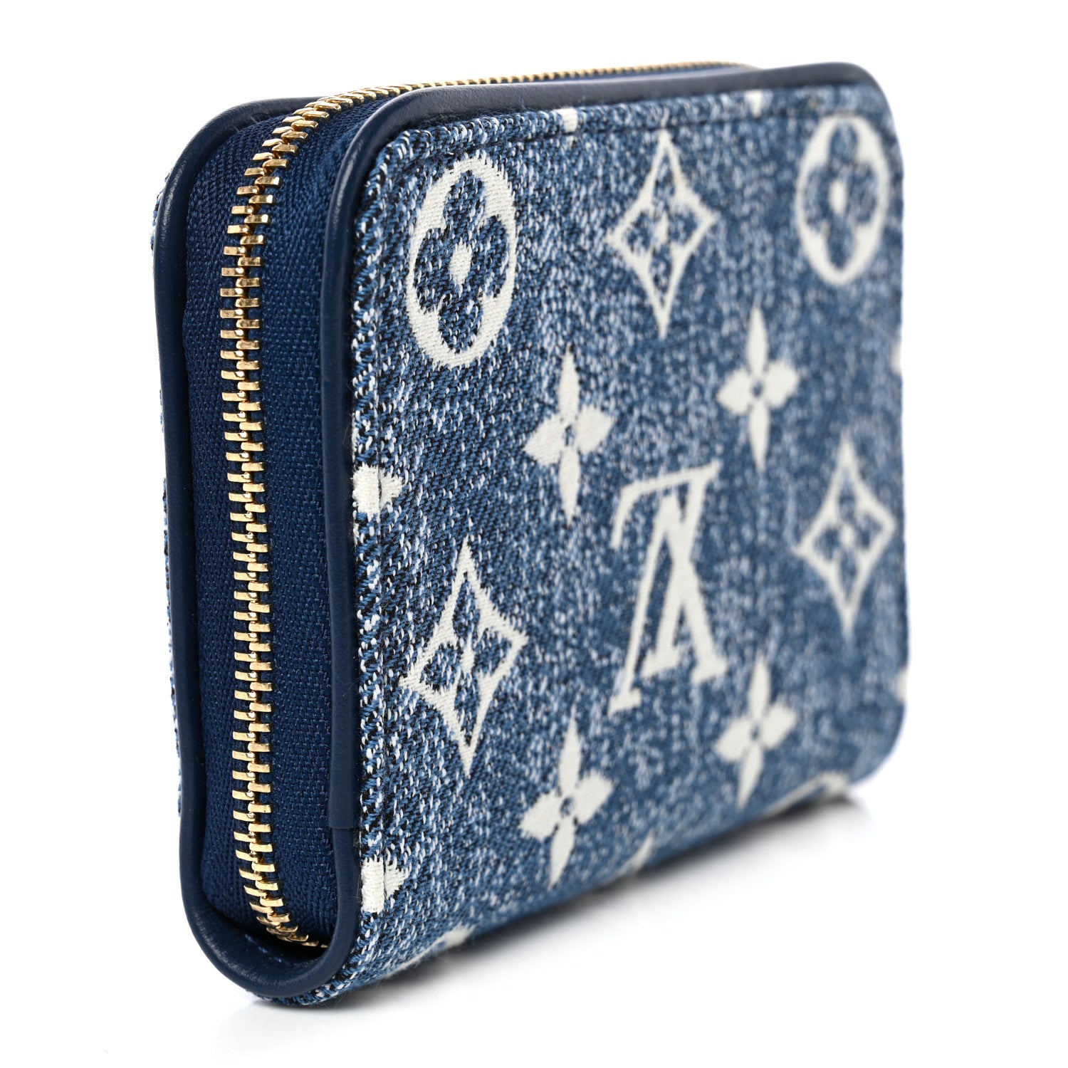Louis Vuitton Denim Monogram Jacquard Zippy Coin Purse Bleu 3 of 7