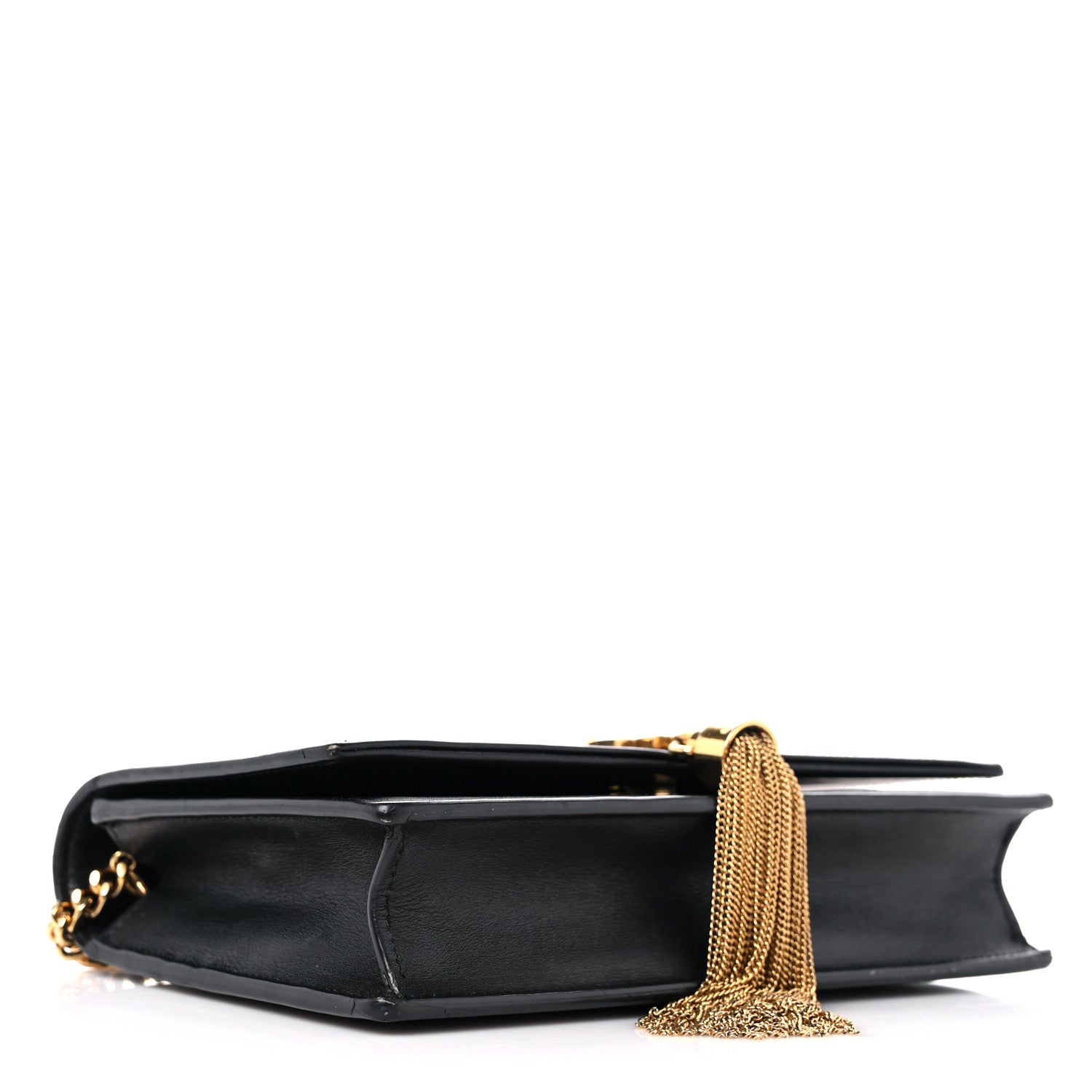 Saint Laurent Smooth Calfskin Classic Monogram Kate Tassel Chain Wallet Black 4 of 14