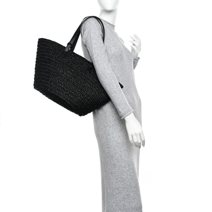 Saint Laurent Raffia Medium Panier Bag Black 2 of 9