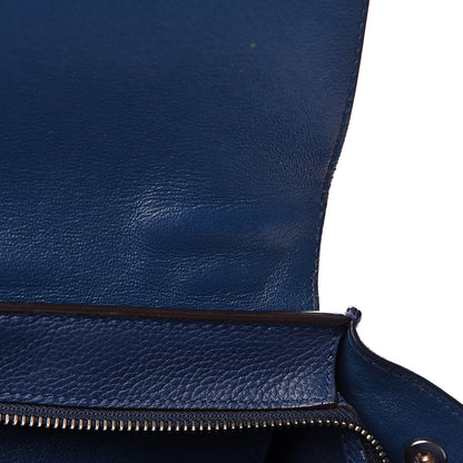 Celine Drummed Calfskin Suede Medium Trapeze Navy 10 of 18