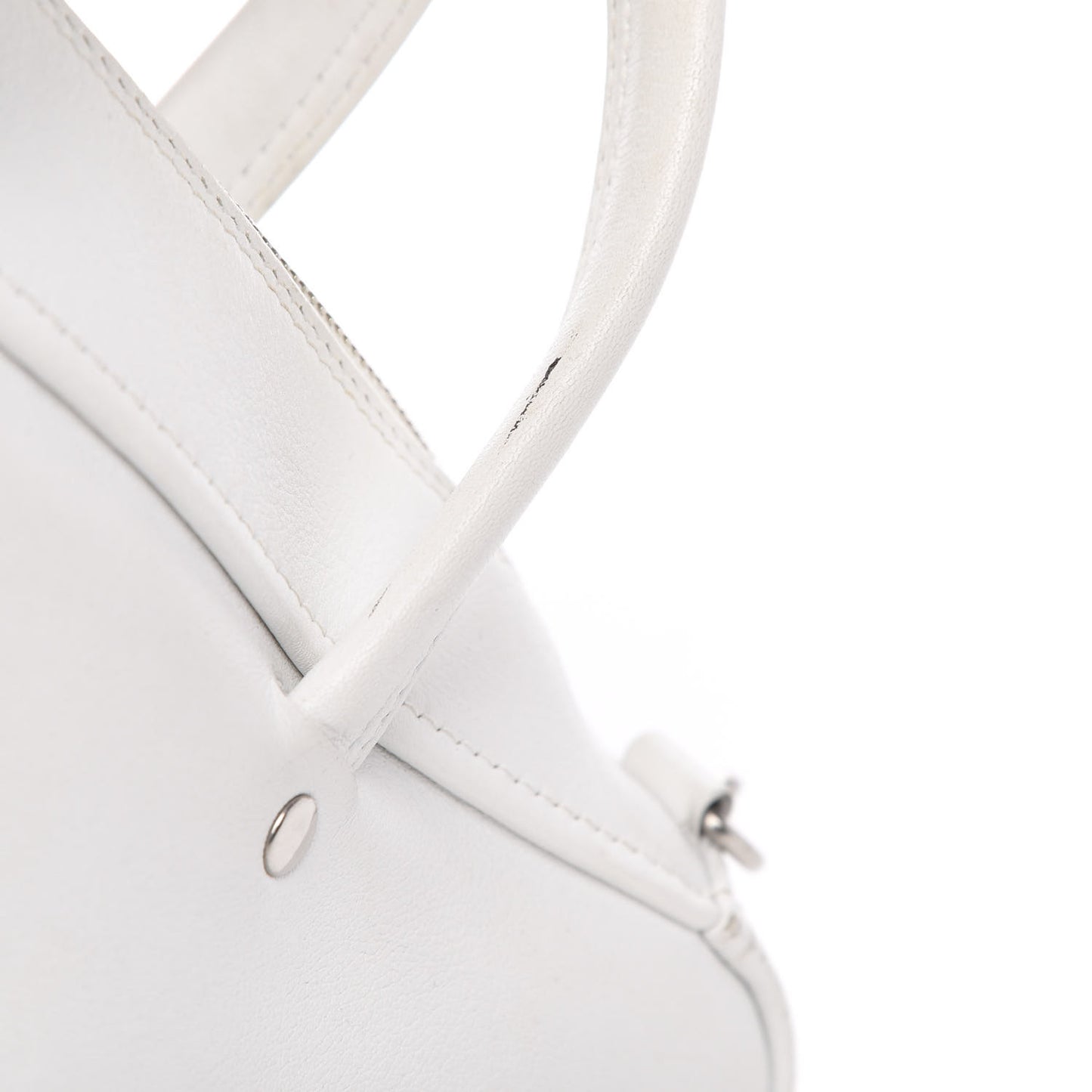 Calfskin S Triangle Duffle White