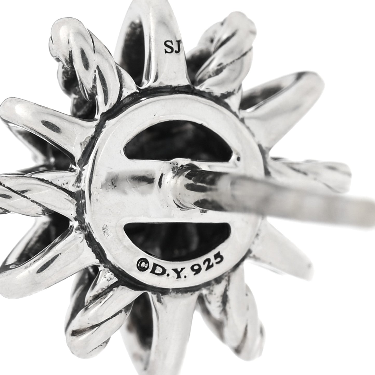 Sterling Silver Diamond 10mm Petite Starburst Earrings
