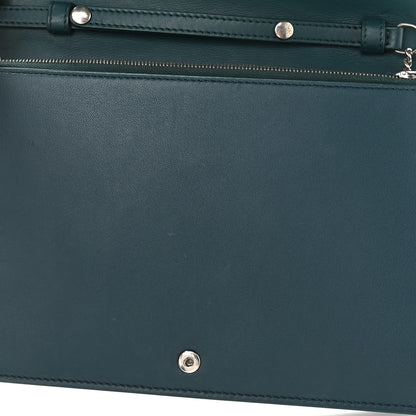 Celine Smooth Lambskin Frame Evening Chain Clutch Mineral Dark Green 12 of 19