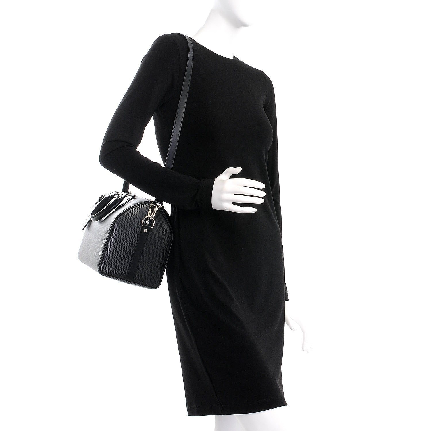 Louis Vuitton Epi Speedy Bandouliere 25 Black 2 of 8