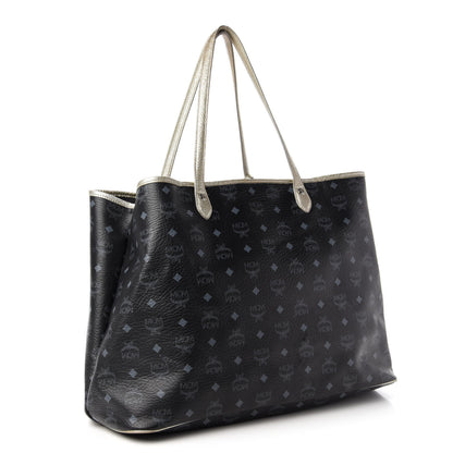 MCM Visetos Striped Munich Lion Tote Black 3 of 10