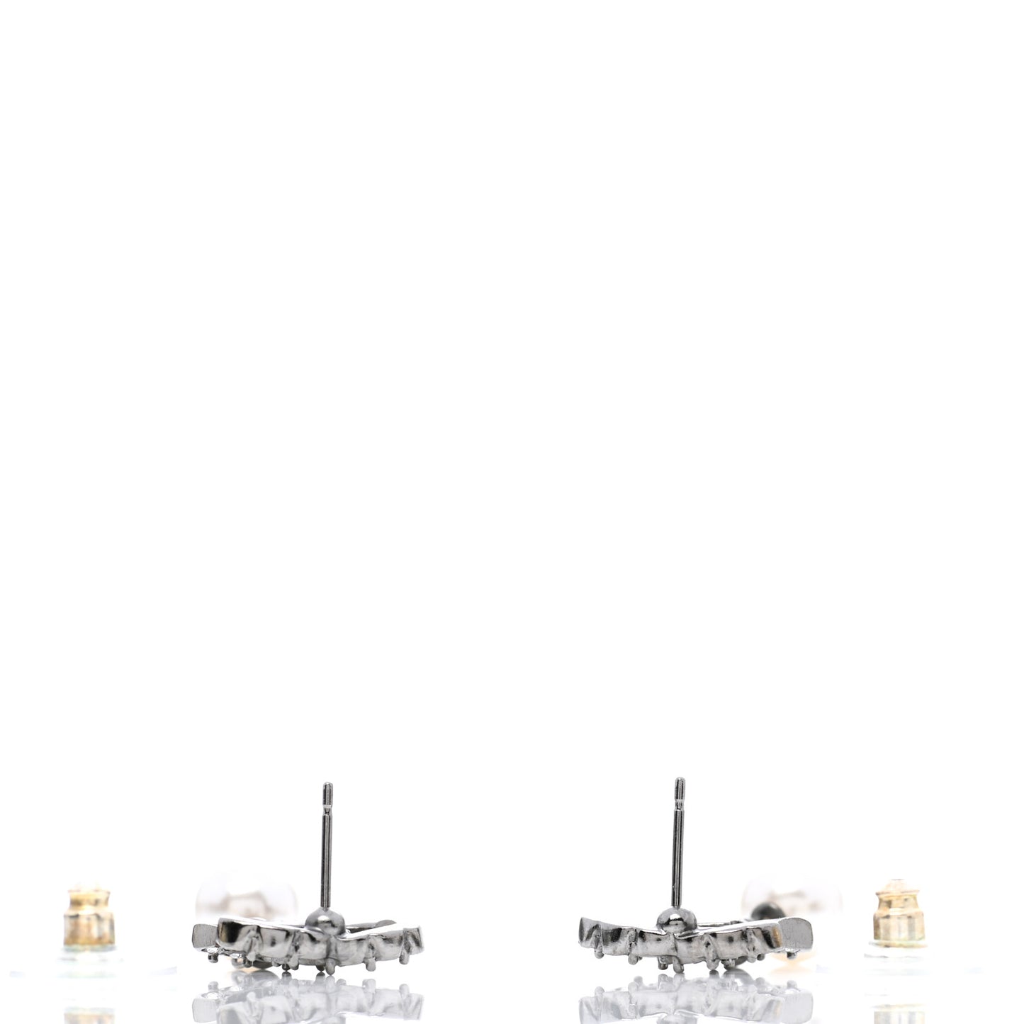 Crystal Pearl CC Drop Earrings Ruthenium
