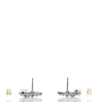 Chanel Crystal Pearl CC Drop Earrings Ruthenium 3 of 5