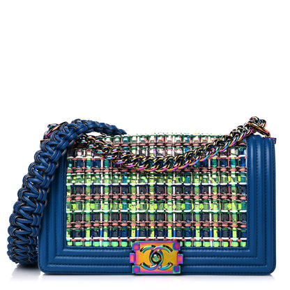 Chanel PVC Thread Woven Medium Boy Flap Dark Blue 1 of 11