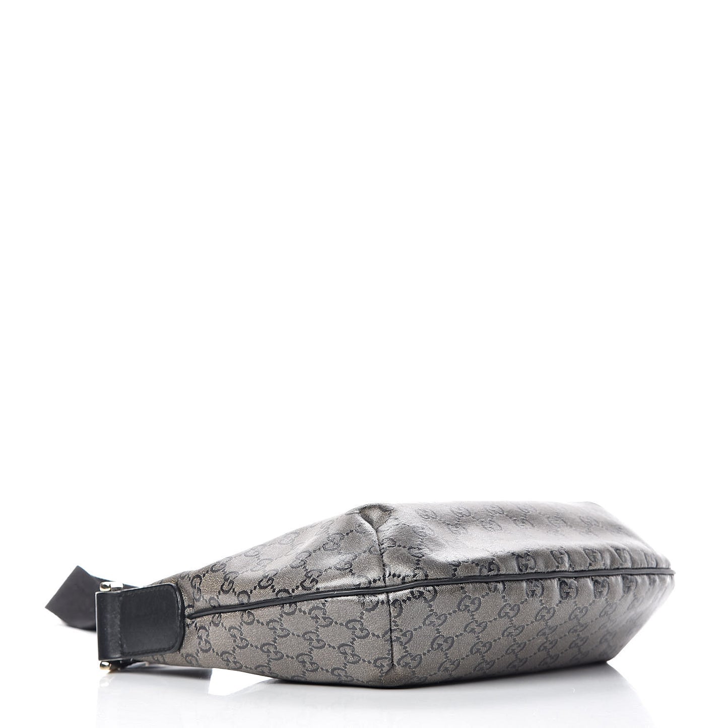 Crystal Monogram Medium Half Moon Hobo Black