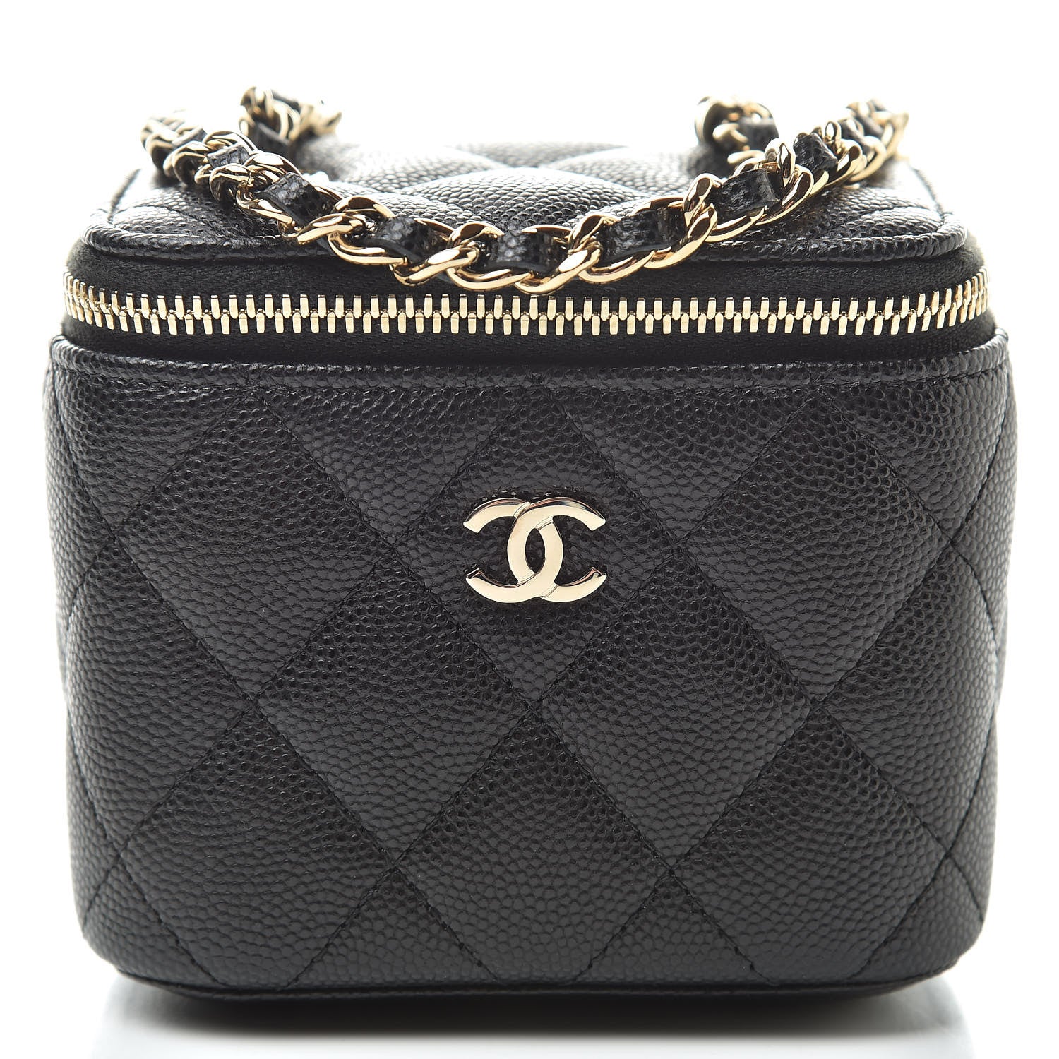 Chanel Caviar Quilted Mini Vanity Case With Chain Black 8 of 11