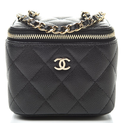 Chanel Caviar Quilted Mini Vanity Case With Chain Black 8 of 11