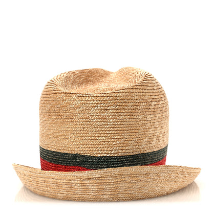 Gucci Abaca Straw Web Fedora Hat XL 6 of 10
