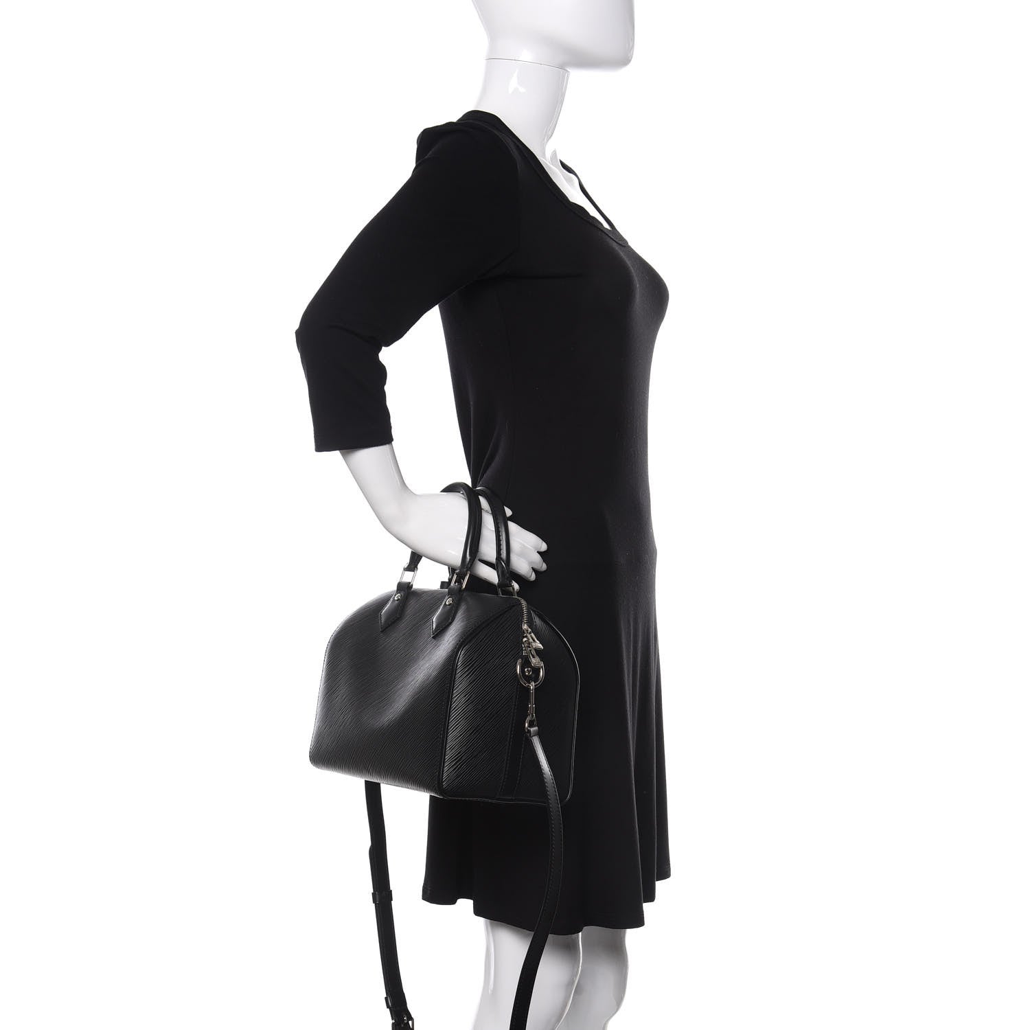 Louis Vuitton Epi Speedy Bandouliere 25 Black 3 of 10