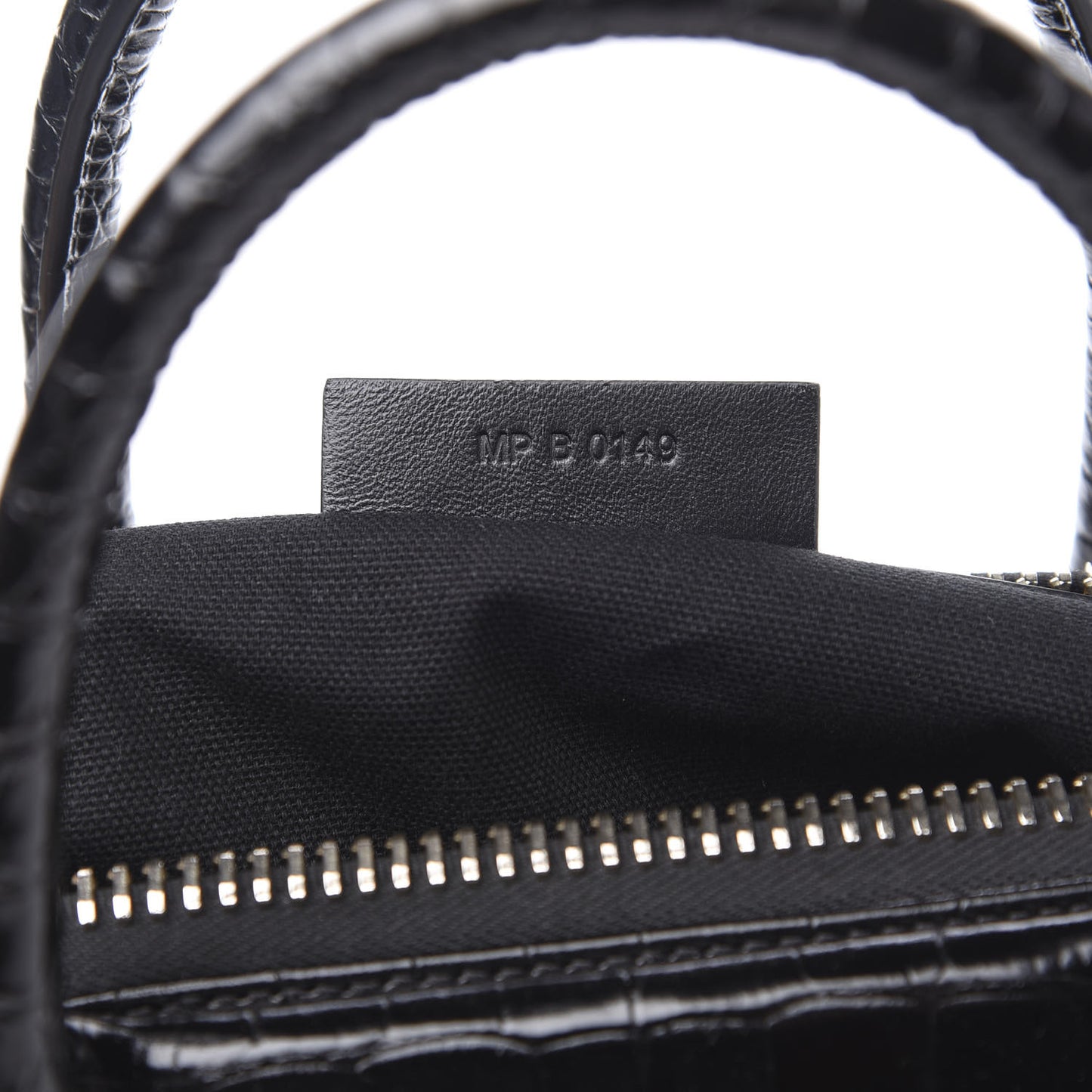 Calfskin Crocodile Embossed Small Antigona Black