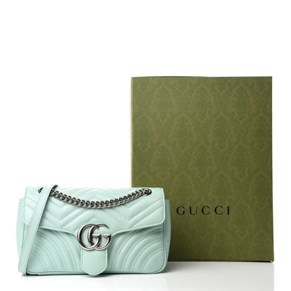 Gucci Calfskin Matelasse Small GG Marmont Shoulder Bag Water Green 12 of 12