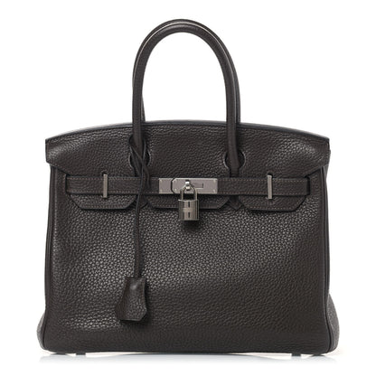 Hermes Taurillon Clemence Birkin 30 Chocolate 1 of 14