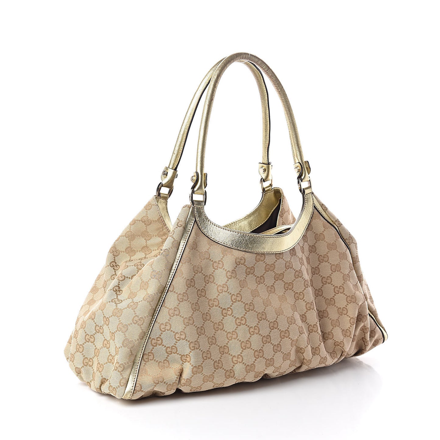 Monogram Large D Gold Hobo Metallic Gold