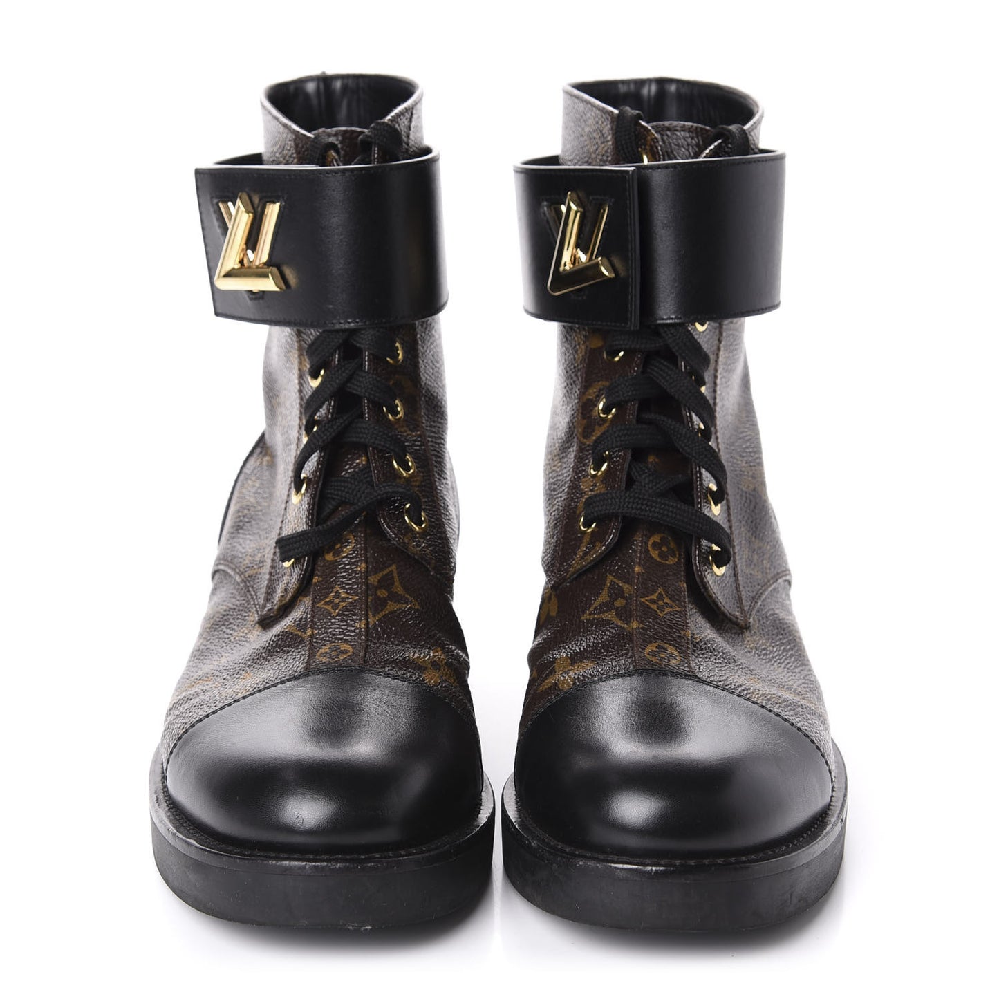 Monogram Calfskin Wonderland Flat Ranger Boots 38.5 Black