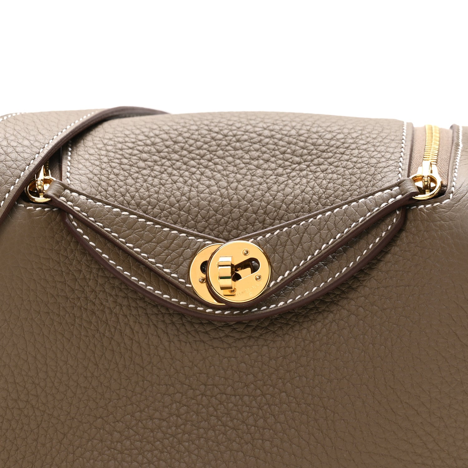 Hermes Taurillon Clemence Mini Lindy 20 Etoupe 8 of 11