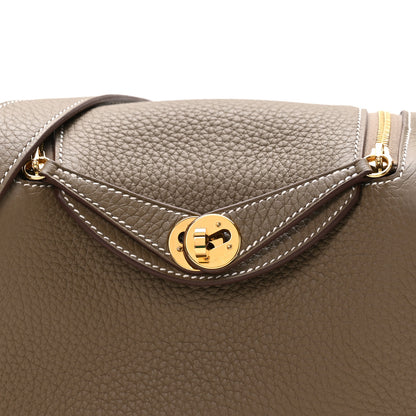Hermes Taurillon Clemence Mini Lindy 20 Etoupe 8 of 11