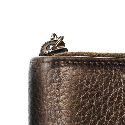 Gucci Metallic Calfskin Bamboo Tassel Zip Around Wallet Bronze 6 of 7