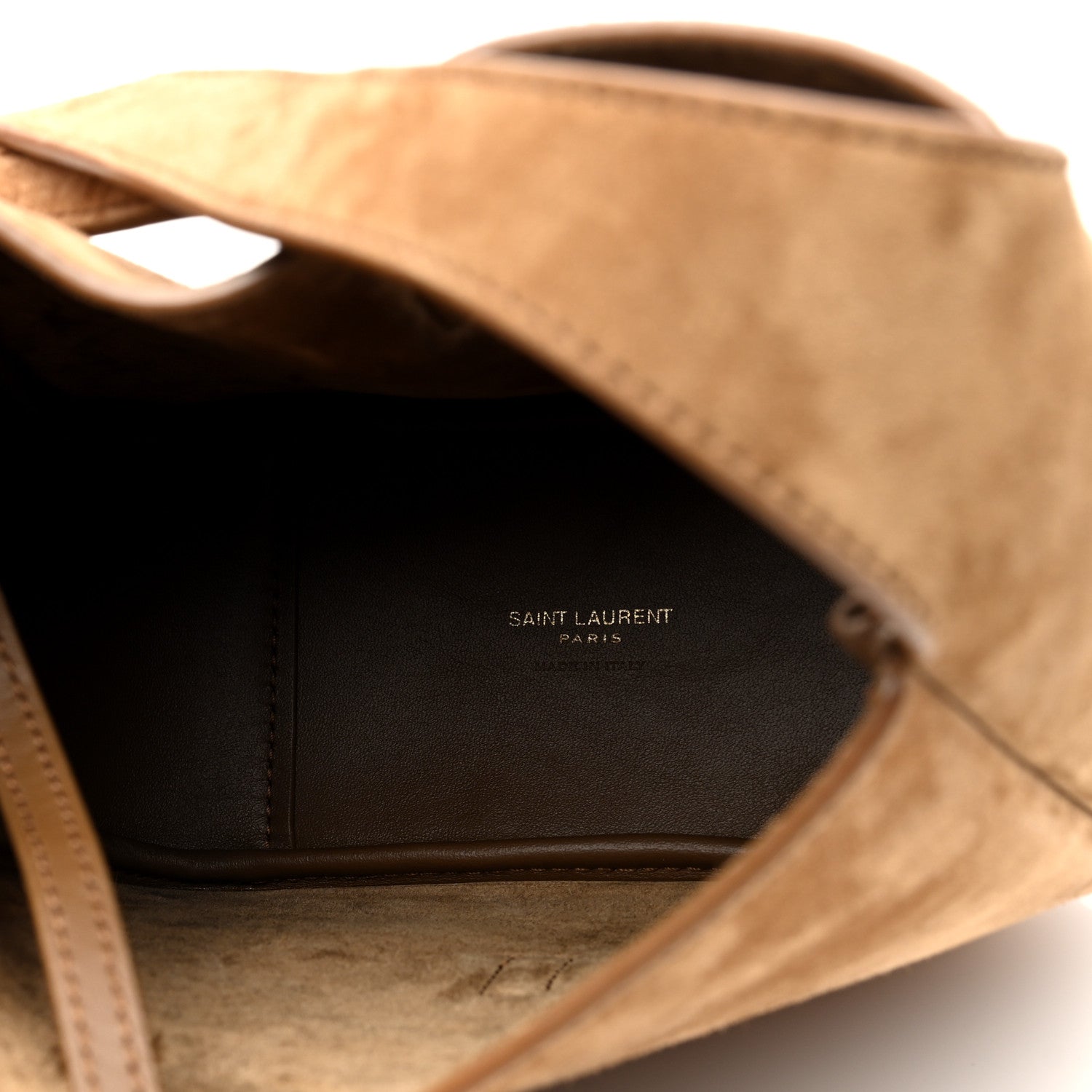 Saint Laurent Suede Baby Le 5 A 7 Hobo Golden Leaf 6 of 10