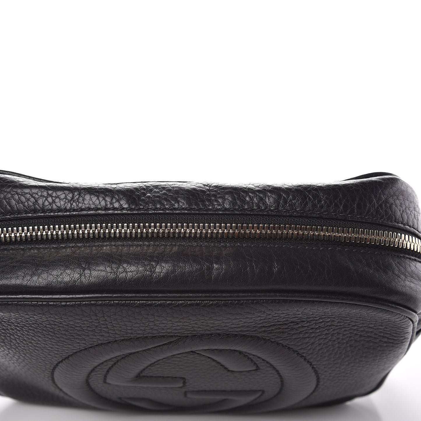 Pebbled Calfskin Small Soho Disco Bag Black