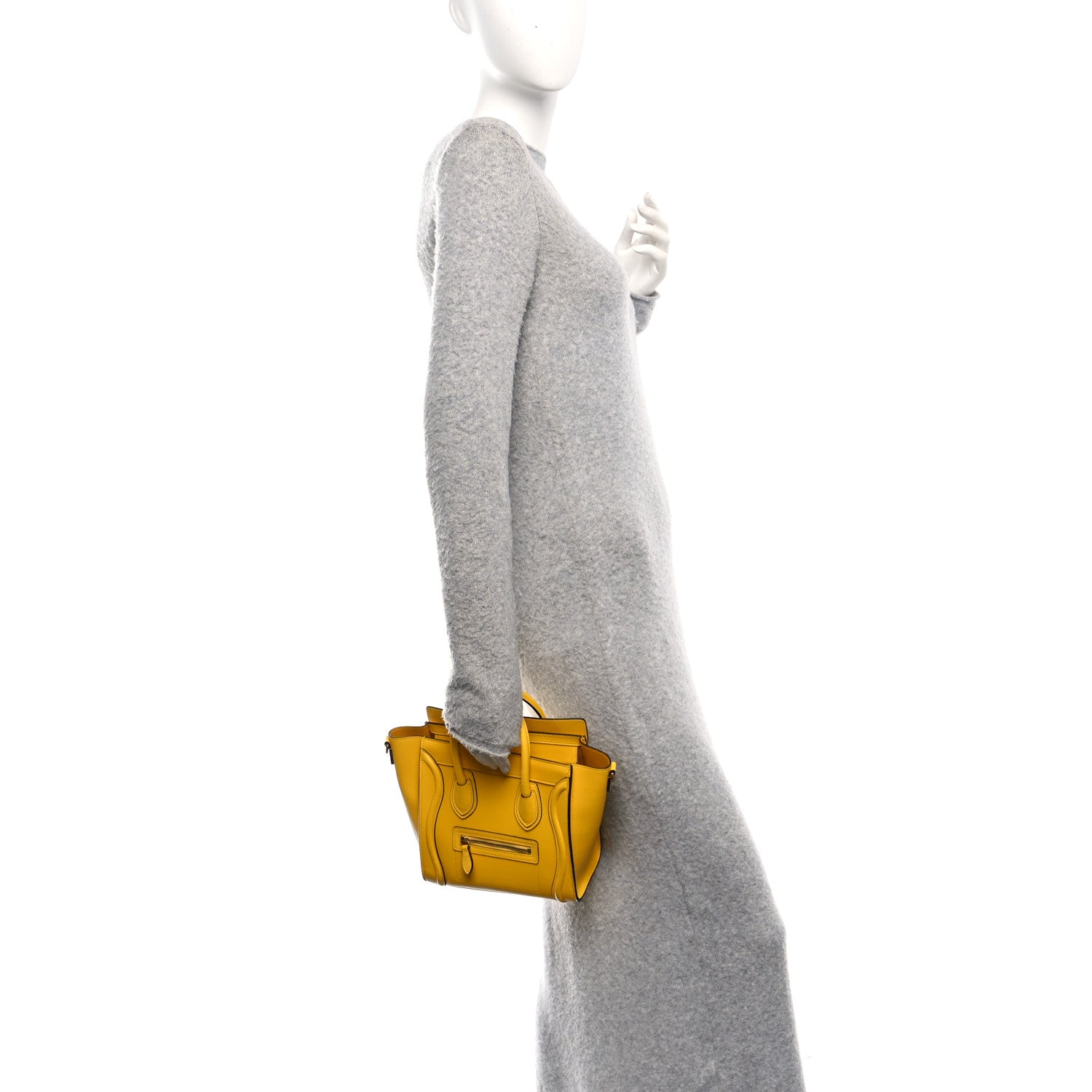 Celine Smooth Calfskin Nano Luggage Yellow 2 of 10
