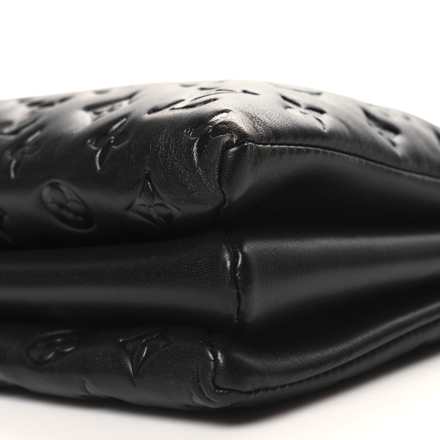 Louis Vuitton LOUIS VUITTON Lambskin Embossed Monogram Coussin MM Black 11 of 11