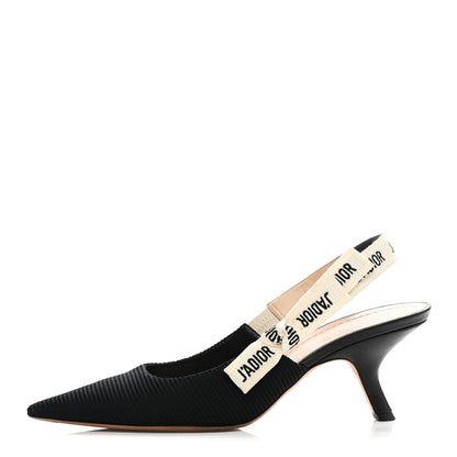 Christian Dior Technical Canvas Ribbon J Adior Slingback 65mm Pumps 40 Black 1 of 15