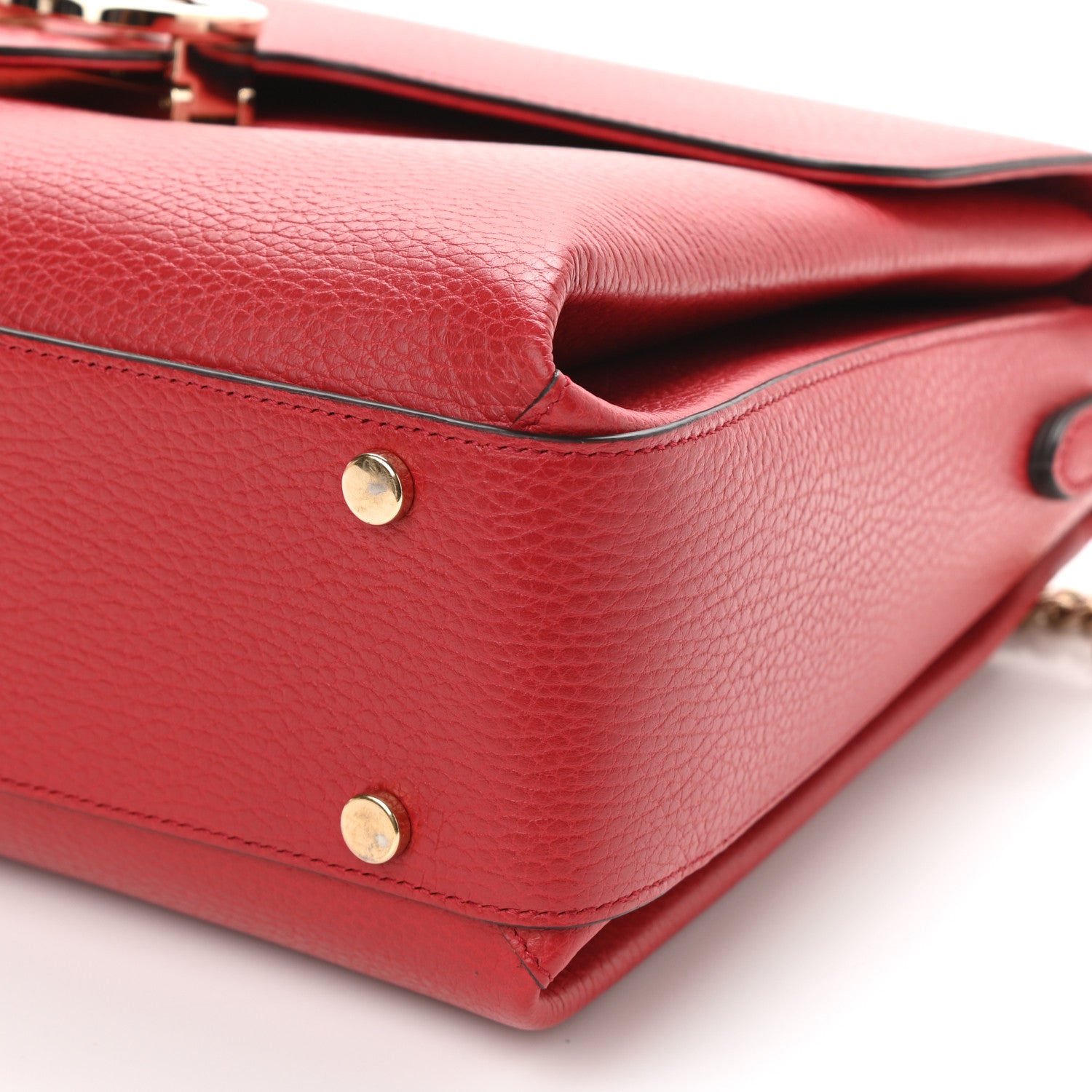 Gucci Dollar Calfskin Medium Interlocking G Top Handle Shoulder Bag Red 8 of 8