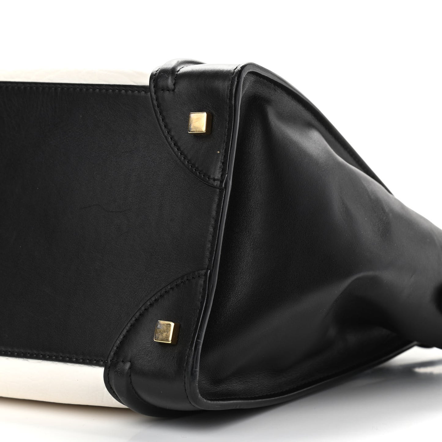 Bullhide Calfskin Mini Bi-Color Luggage Black White