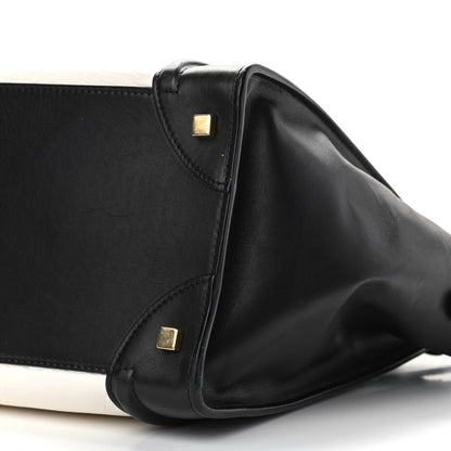 Celine Bullhide Calfskin Mini Bi-Color Luggage Black White 10 of 12